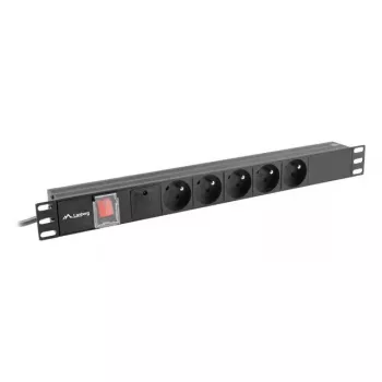 PDU Lanberg PDU-05E-0200-BK 5 AC outlets 1U Black