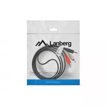 Audio cable LANBERG 3.5mm to 2×RCA male 1.5 m Black