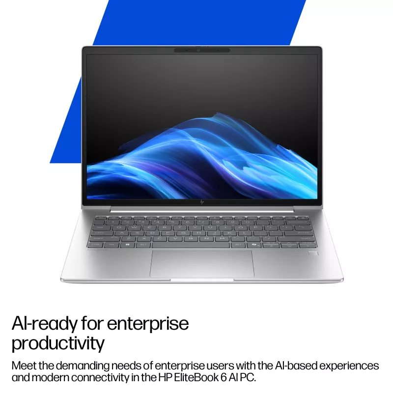 HP EliteBook 6 G1a AMD Ryzen™ AI 7 250 Laptop 35.6 cm (14 inch) WUXGA 16 GB DDR5-SDRAM 512 GB SSD Wi-Fi 7 (802.11be) Windows 11 Pro AI PC Silver