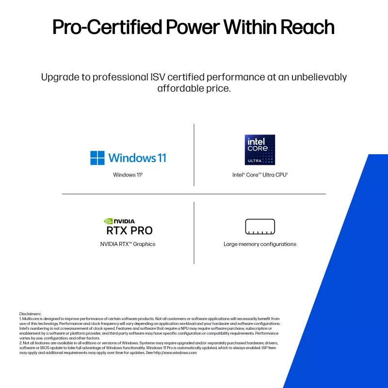 HP Zbook X G1i Intel Core Ultra 7 255H 40.6 cm (16 inch) WUXGA 32 GB DDR5-SDRAM NVIDIA RTX PRO 2000 Blackwell Wi-Fi 7 (802.11be) Windows 11 Pro AI Workstation, AI PC