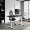 Adjustable Height Table up up B-57051PT/W-IA-ED22-60M — white top, black legs, height-adjustable