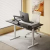 Adjustable Height Table up up B-57051PT/W-IA-ED22-60M — white top, black legs, height-adjustable
