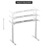 Adjustable Height Table up up B-57051PT/W-IA-ED22-60M — white top, black legs, height-adjustable