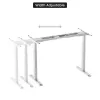 Adjustable Height Table up up B-57051PT/W-IA-ED22-60M — white top, black legs, height-adjustable
