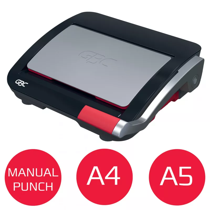 GBC CombBind® CB20 Manual Binding Machine, Comb binding machine, Manual, 240 sheets, Black, Red