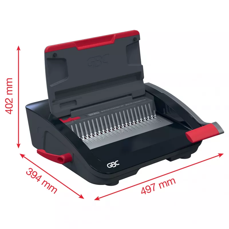 GBC CombBind® CB20 Manual Binding Machine, Comb binding machine, Manual, 240 sheets, Black, Red