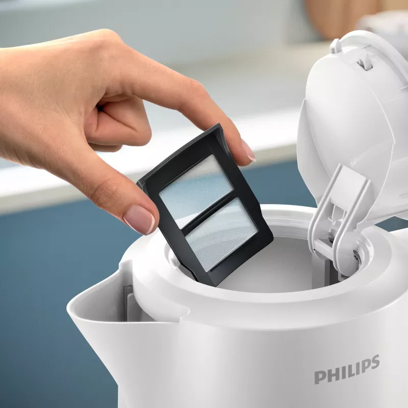 Philips 3000 series Kettle, 1.7 L, 2200 W, White, Plastic, Overheat protection, Cordless