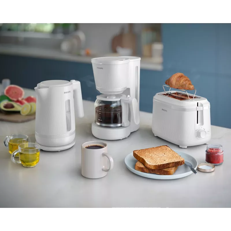 Philips 3000 series Kettle, 1.7 L, 2200 W, White, Plastic, Overheat protection, Cordless