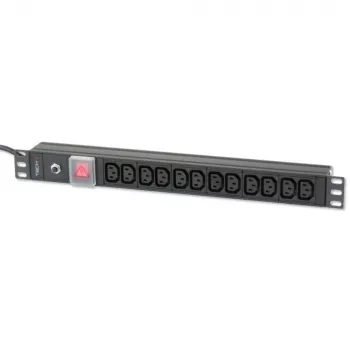 Techly Rack 19 inch PDU 12 VDE outputs with C20 plug and Switch