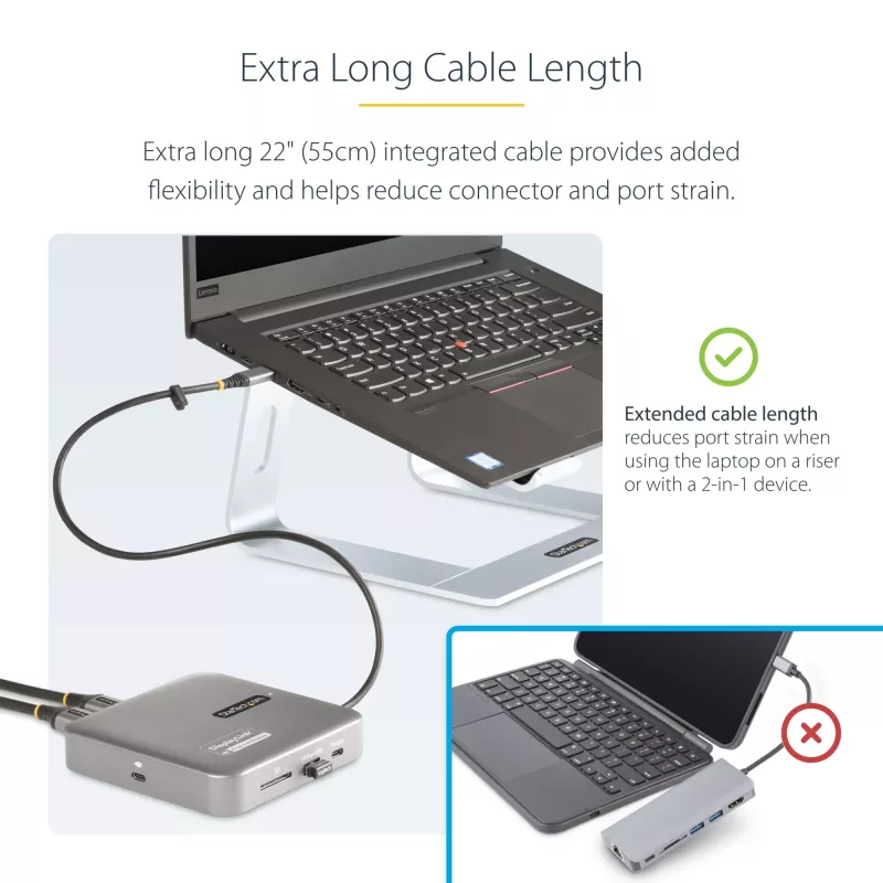 StarTech.com USB C Docking Station, Dual 4K 60Hz HDMI compatible with Macbook Pro (M1/M2/M3/M4) and Windows, USB-A/USB-C 10Gbps Hub, 100W Power Delivery, GbE, SD, 22in/56cm Cable