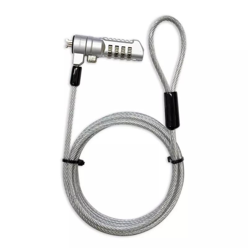 Techly Combination Notebook Security Padlock for Nano Slot, 1.8 m, Combination lock, Metal, Steel, Silver