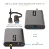 StarTech.com USB-C to Dual-HDMI Adapter - USB-C or A to 2x HDMI - 4K 60Hz - 100W Power Delivery Pass-Through - 1ft (30cm) Built-in Cable - USB to HDMI Multi-Monitor Converter for Laptop - TAA