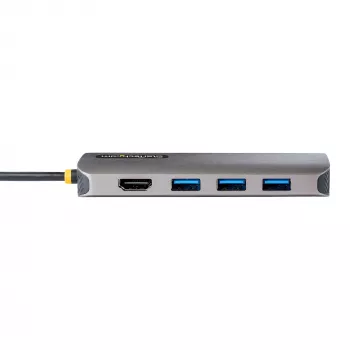 StarTech.com USB C Multiport Adapter 4K 60Hz HDMI Video, 3 Pt 5Gbps USB-A Hub, 100W USB Power Delivery Pass-Through/GbE/SD/MicroSD, 12 inch/30cm Cable, Travel Laptop Docking Station