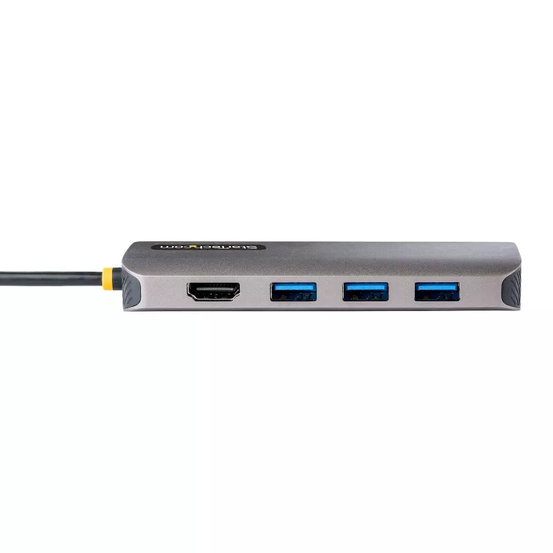 StarTech.com USB C Multiport Adapter 4K 60Hz HDMI Video, 3 Pt 5Gbps USB-A Hub, 100W USB Power Delivery Pass-Through/GbE/SD/MicroSD, 12 inch/30cm Cable, Travel Laptop Docking Station