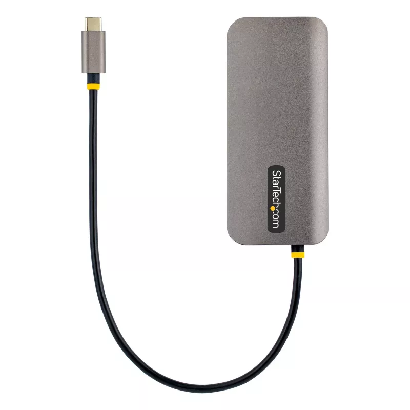StarTech.com USB C Multiport Adapter 4K 60Hz HDMI Video, 3 Pt 5Gbps USB-A Hub, 100W USB Power Delivery Pass-Through/GbE/SD/MicroSD, 12 inch/30cm Cable, Travel Laptop Docking Station