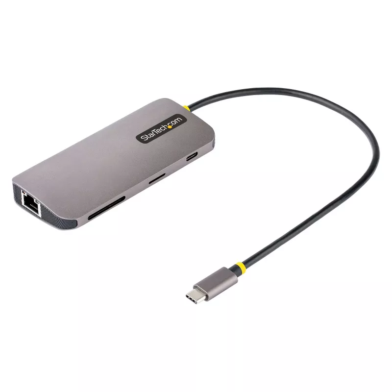 StarTech.com USB C Multiport Adapter 4K 60Hz HDMI Video, 3 Pt 5Gbps USB-A Hub, 100W USB Power Delivery Pass-Through/GbE/SD/MicroSD, 12 inch/30cm Cable, Travel Laptop Docking Station