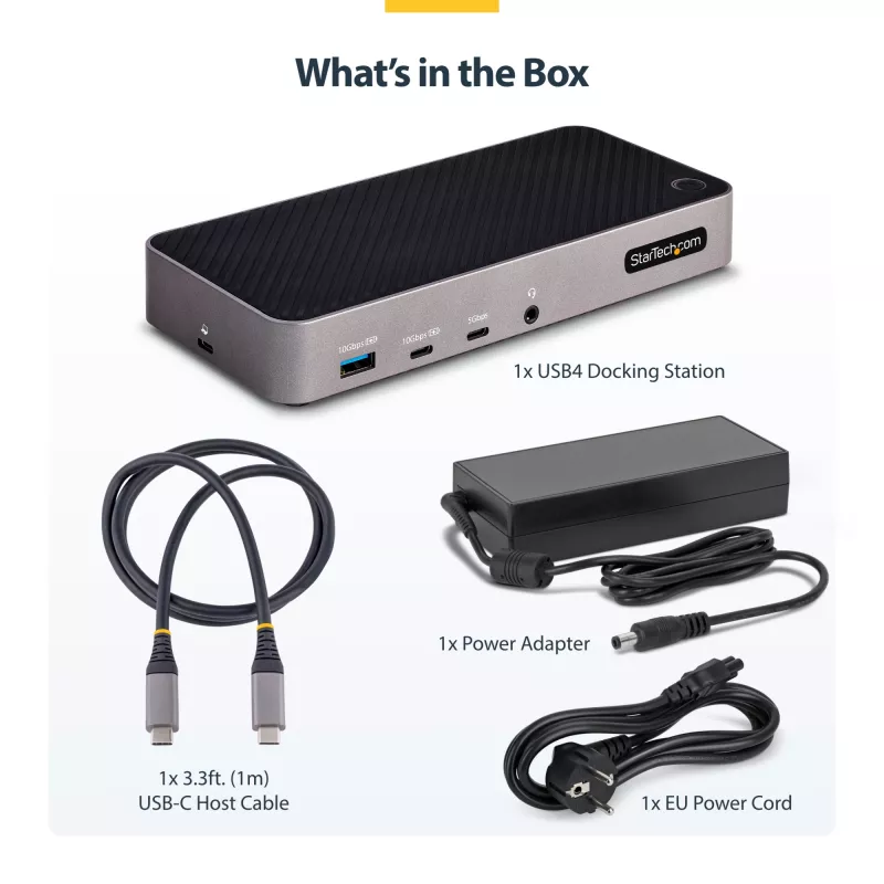 StarTech.com USB-C Triple Monitor Docking Station - HDMI/DP Triple 4k USB-C Dock - 5x USB Hub - GbE - 100W PD - Universal Multi Monitor Docking Station - Thunderbolt 3/4 Compatible