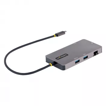 StarTech.com USB C Multiport Adapter, Dual HDMI Video, 4K 60Hz, 2Pt 5Gbps USB-A Hub, 100W Power Delivery Pass-Through/GbE/SD/MicroSD, 12 inch/30cm Cable, Travel Dock, Laptop Docking Station