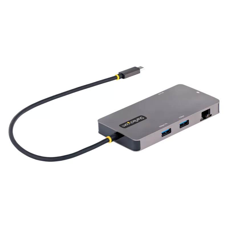 StarTech.com USB C Multiport Adapter, Dual HDMI Video, 4K 60Hz, 2Pt 5Gbps USB-A Hub, 100W Power Delivery Pass-Through/GbE/SD/MicroSD, 12 inch/30cm Cable, Travel Dock, Laptop Docking Station