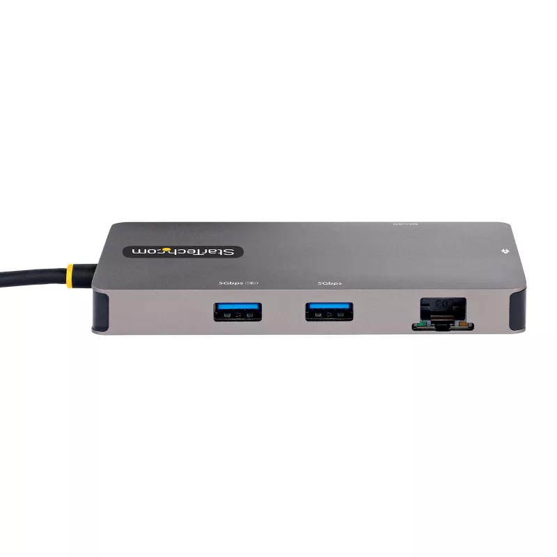 StarTech.com USB C Multiport Adapter, Dual HDMI Video, 4K 60Hz, 2Pt 5Gbps USB-A Hub, 100W Power Delivery Pass-Through/GbE/SD/MicroSD, 12 inch/30cm Cable, Travel Dock, Laptop Docking Station