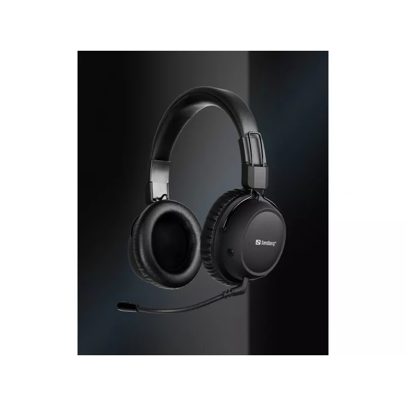 Sandberg Wireless Headset ANC FlexMic, Wireless, Gaming, 20 - 20000 Hz, 211 g, Headset, Black