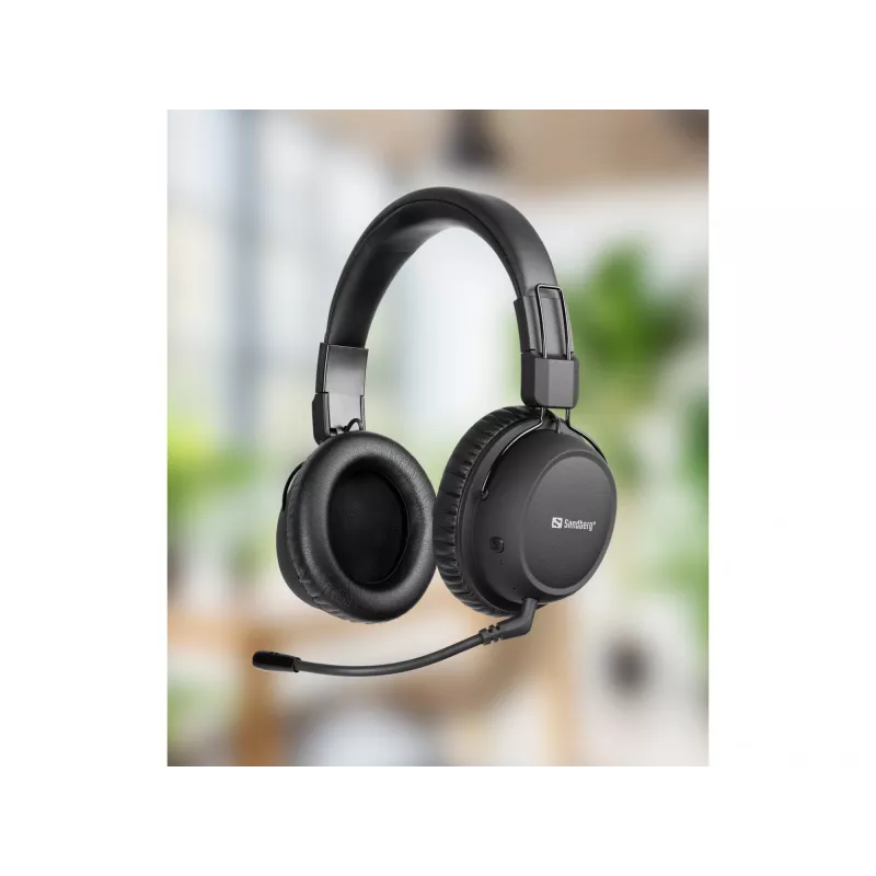 Sandberg Wireless Headset ANC FlexMic, Wireless, Gaming, 20 - 20000 Hz, 211 g, Headset, Black