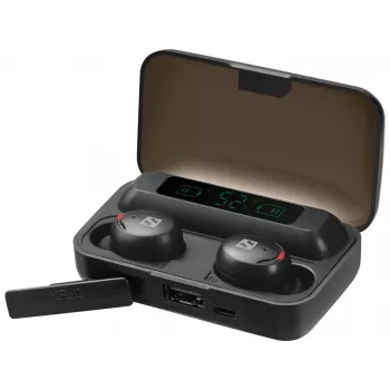 Sandberg Wireless Earbuds + Powerbank, True Wireless Stereo (TWS), 20 - 20000 Hz, Calls/Music, Headset, Black