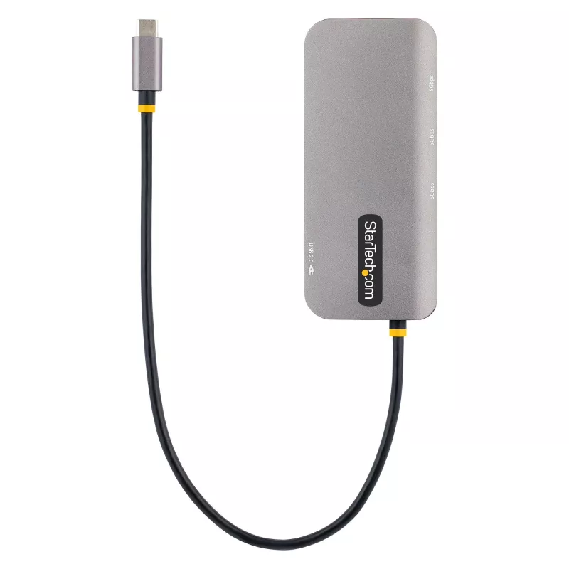 StarTech.com USB C Multiport Adapter, 4K 60Hz HDMI Video, 3 Port 5Gbps USB Hub, 100W Power Delivery Pass-Through, GbE, 12 inch/30cm Cable, Mini Travel Dock, Laptop Docking Station