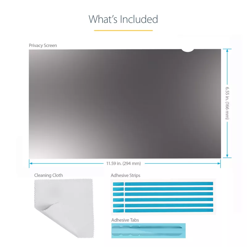 StarTech.com 13.3in Laptop Privacy Screen - Anti-Glare Privacy Filter for Widescreen (16:9) Displays - Laptop Monitor Screen Protector with 51% Blue Light Reduction - Reversible Matte/Glossy Sides