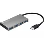 Sandberg USB-C to 4 xUSB 3.0 Pocket Hub, USB 3.2 Gen 1 (3.1 Gen 1) Type-C, USB 3.2 Gen 1 (3.1 Gen 1) Type-A, White, Aluminium, RoHS, Windows 10, Windows 7, Windows 8