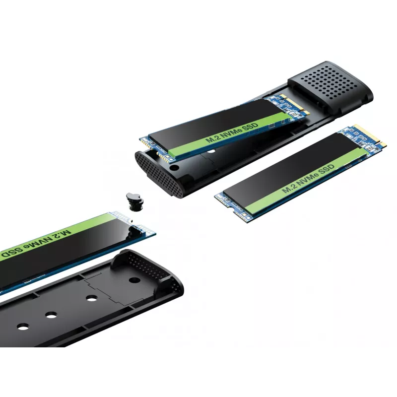 Sandberg USB 3.2 Case for M.2+NVMe SSD, SSD enclosure, M.2, M.2, 10 Gbit/s, USB connectivity, Black