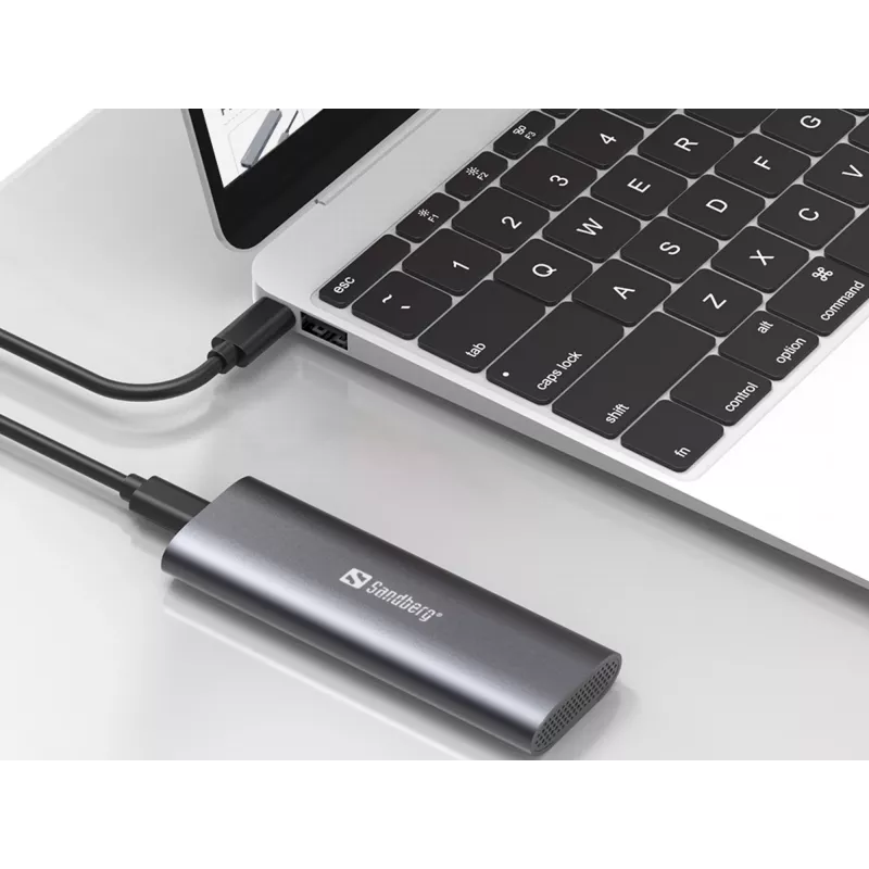 Sandberg USB 3.2 Case for M.2+NVMe SSD, SSD enclosure, M.2, M.2, 10 Gbit/s, USB connectivity, Black