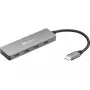 Sandberg USB-C to 4 x USB-C Hub, USB 3.2 Gen 1 (3.1 Gen 1) Type-C, USB 3.2 Gen 1 (3.1 Gen 1) Type-C, 10000 Mbit/s, Grey, Aluminium, 0.15 m