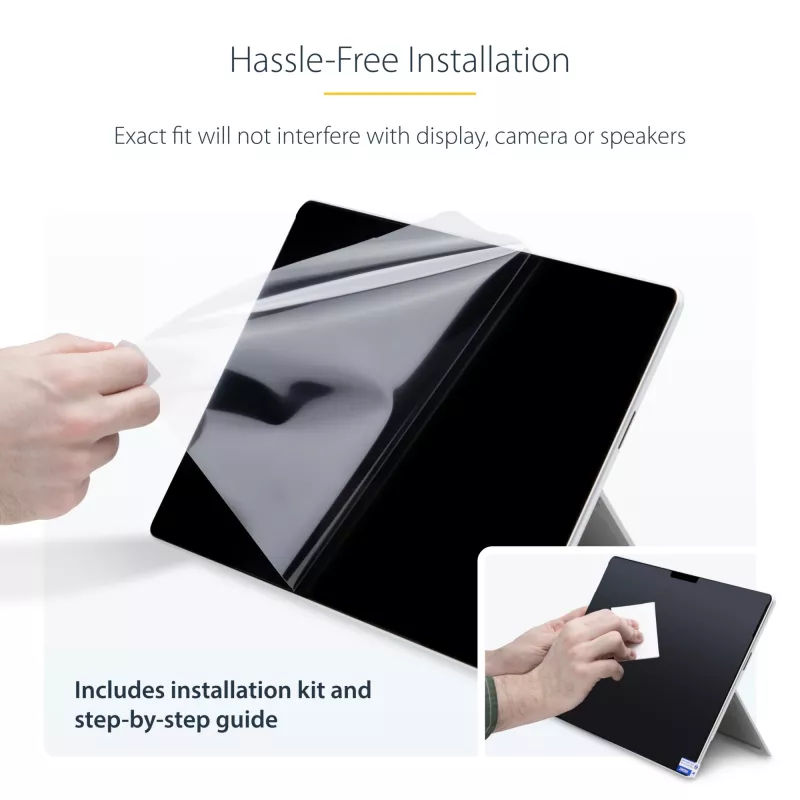 StarTech.com 4-Way Privacy Screen For 13-inch Surface Pro 8/9/X Laptop, Portrait/Landscape Modes, Touch-Enabled, +/- 30 Deg. View, Blocks up to 51% Blue Light, Anti-Glare