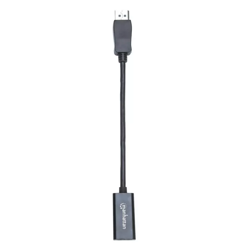 Manhattan DisplayPort 1.1 to HDMI Adapter Cable, 1080p@60Hz, Male to Female, Black, Cable 15cm, DP With Latch, Not Bi-Directional, Three Year Warranty, Equivalent to DP2HDMI