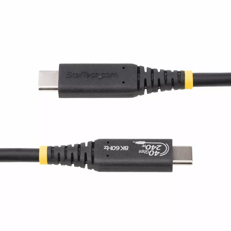 StarTech.com 1m (3.3ft) USB4 Cable, USB-IF Certified USB-C Cable, 40Gbps, 240W Power Delivery PD 3.1 EPR, 8K 60Hz, USB Type-C Data Transfer Cable/Cord, Compatible w/Thunderbolt/USB 3.2 Ports