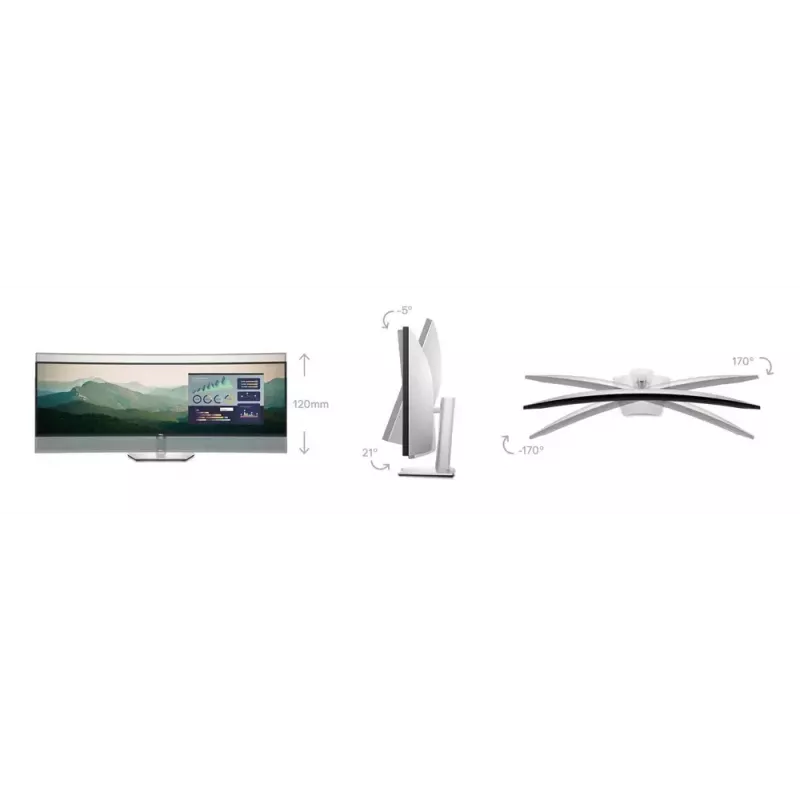 DELL UltraSharp U4924DW computer monitor 124.5 cm (49 inch) 5120 x 1440 pixels 5K Ultra HD LCD Black, Silver
