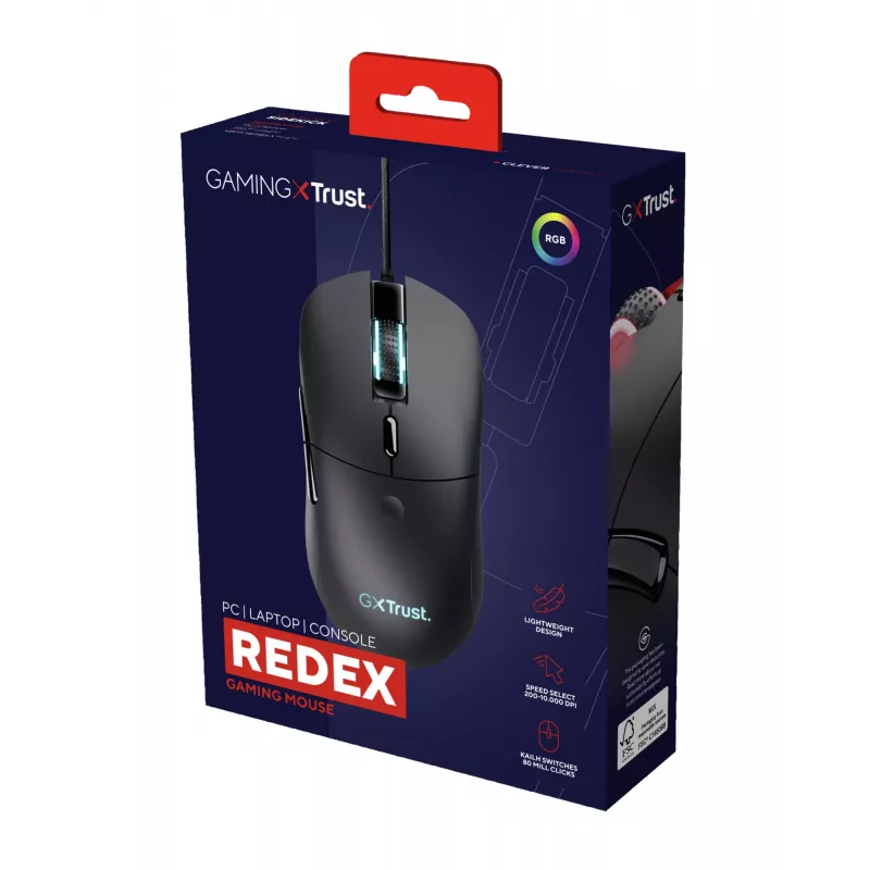 Trust GXT 981 Redex mouse Gaming Right-hand USB Type-A Optical 10000 DPI