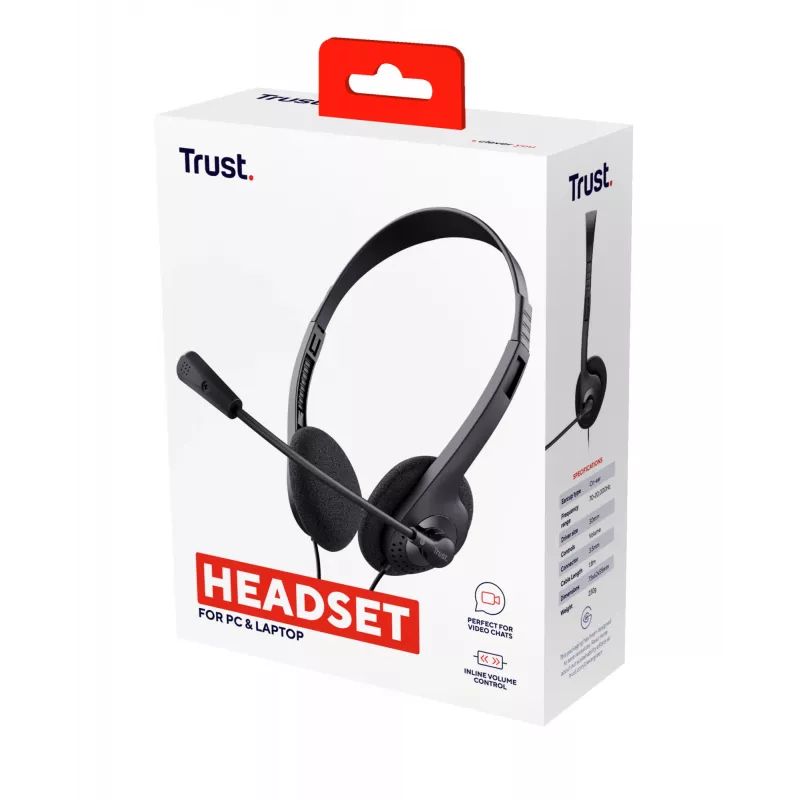 Trust 24659 headphones/headset Wired Head-band Calls/Music Black
