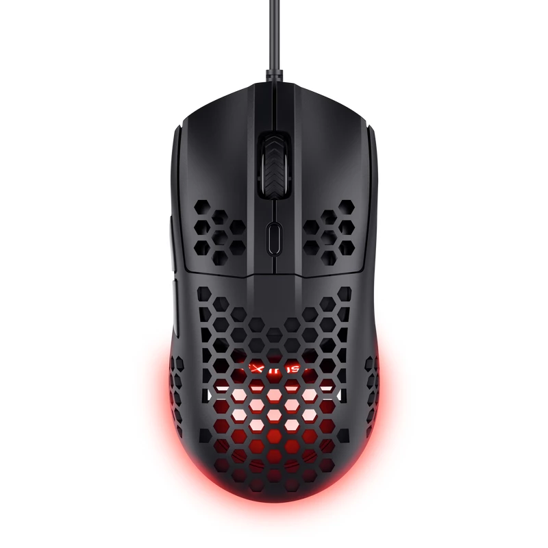 Trust GXT 928 HELOX, Right-hand, Optical, USB Type-A, 6400 DPI, Black