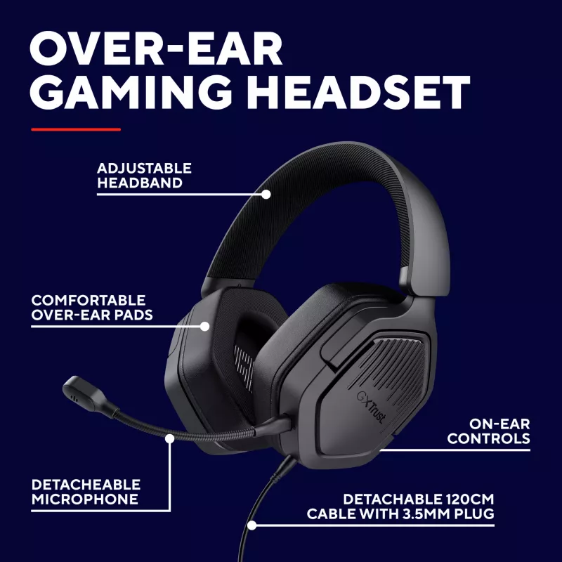 Trust GXT492 Carus Headset Wired Head-band Gaming Black