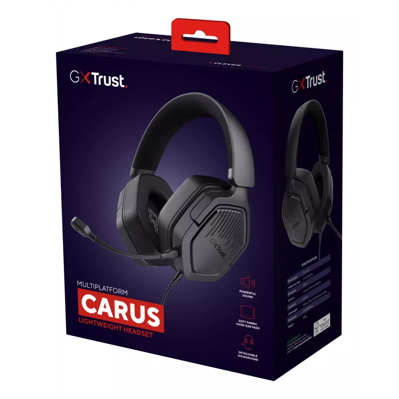 Trust GXT492 Carus Headset Wired Head-band Gaming Black