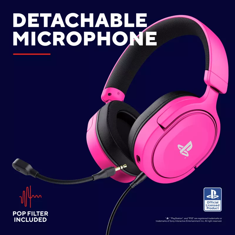 Trust GXT 498P Forta Headset Wired Head-band Gaming Pink
