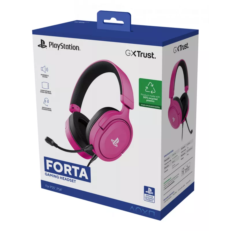 Trust GXT 498P Forta Headset Wired Head-band Gaming Pink