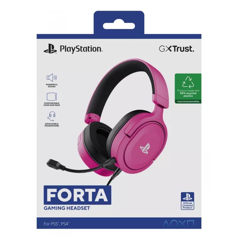 Trust GXT 498P Forta Headset Wired Head-band Gaming Pink