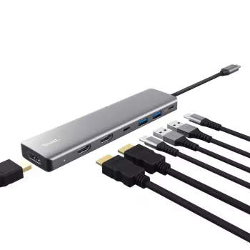 Trust 25661 interface hub USB Type-C Aluminium
