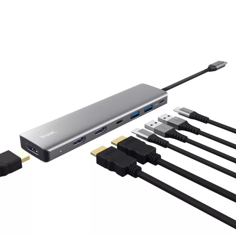 Trust 25661 interface hub USB Type-C Aluminium