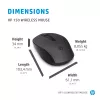 HP 150 Wireless Mouse, Ambidextrous, Optical, RF Wireless, 1600 DPI, Black