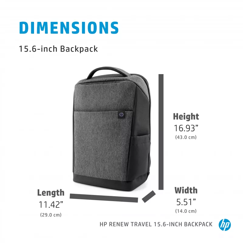 HP Renew Travel 15.6-inch Backpack, Backpack, 650 g