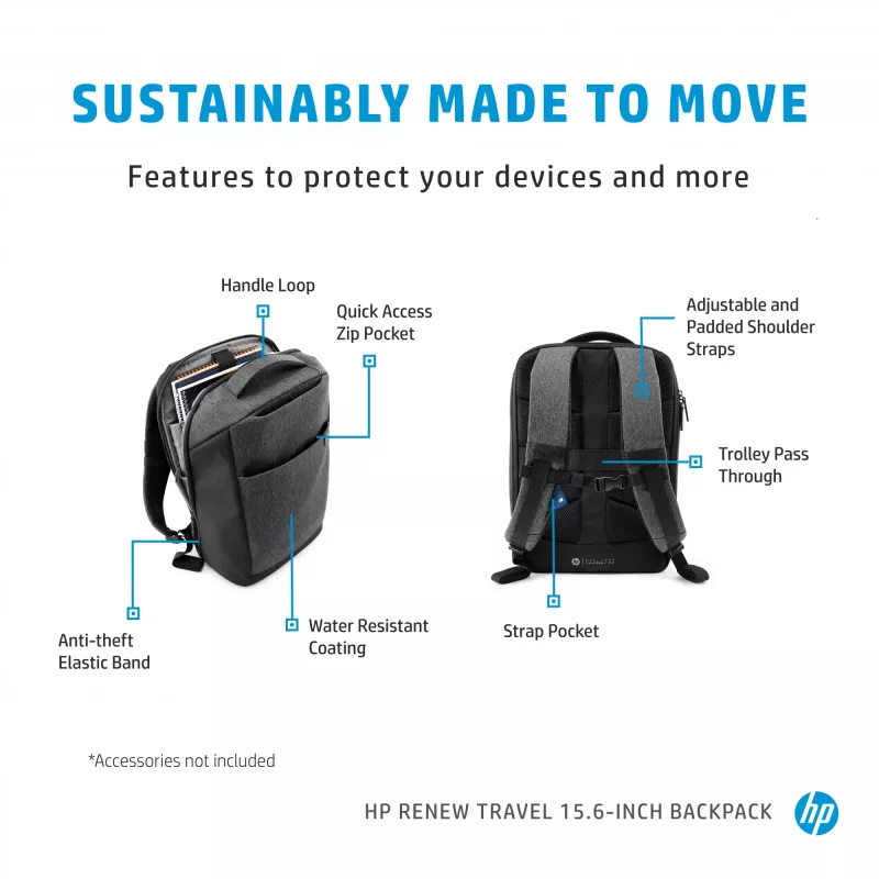 HP Renew Travel 15.6-inch Backpack, Backpack, 650 g